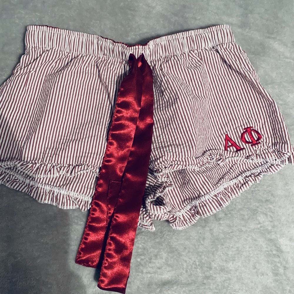 Alpha phi embroidered pj shorts